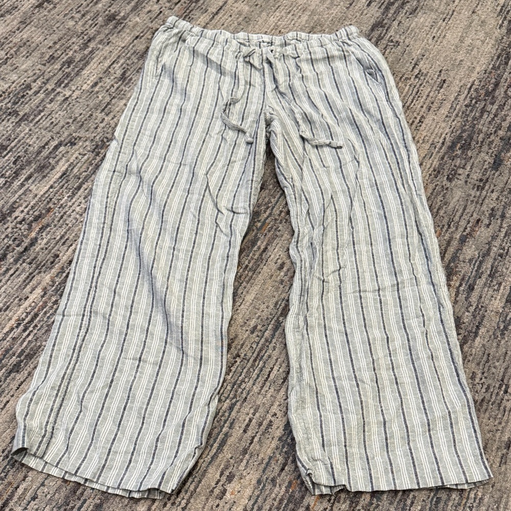 Hollister Gray Striped Wide Leg Pants